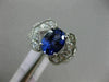 ESTATE LARGE 3.58CT DIAMOND & AAA OVAL TANZANITE 14KT WHITE GOLD ENGAGEMENT RING