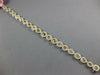 WIDE 8.79CT MULTI COLOR DIAMOND 18KT WHITE GOLD MULTI SHAPE HALO TENNIS BRACELET