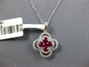 .84CT DIAMOND & AAA RUBY 18KT WHITE GOLD INVISIBLE DOUBLE 4 LEAF CLOVER PENDANT