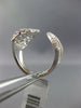 ESTATE LARGE 1.47CT ROUND DIAMOND 14KT WHITE GOLD OVAL OPEN CLUSTER TENSION RING