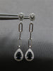 .78CT DIAMOND & AAA SAPPHIRE 14KT WHITE GOLD PEAR SHAPE & ROUND HANGING EARRINGS
