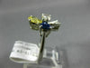 ANTIQUE LARGE 2.36CT WHITE & FANCY YELLOW DIAMOND & AAA SAPPHIRE PLATINUM RING