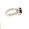 ESTATE 1.67CT DIAMOND & AAA TSAVORITE 18KT WHITE GOLD OVAL & ROUND CLASSIC RING