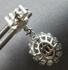 ESTATE LARGE 4.46CT DIAMOND & AAA EMERALD 18K WHITE GOLD FLOWER HANGING EARRINGS