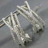 ESTATE WIDE .73CT DIAMOND 18K WHITE GOLD 3D CRISS CROSS CLIP ON HANGING EARRINGS