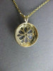 ESTATE 1.20CT AAA TANZANIA 14KT 2TONE GOLD ROUND FLOWER PENDANT W/ CHAIN #22204