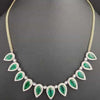 EXTRA LARGE 16.93CT DIAMOND & AAA EMERALD 18K 2 TONE GOLD SEMI ETERNITY NECKLACE