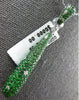 LARGE 11.46CT DIAMOND & AAA TSAVORITE 18K WHITE GOLD ELONGATED TEAR DROP PENDANT