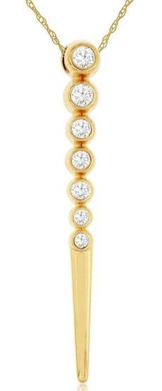 .20CT DIAMOND 14KT WHITE GOLD BEZEL 7 STONE GRADUATING JOURNEY FLOATING PENDANT