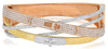 EXTRA LARGE 3.18CT DIAMOND 18KT TRI COLOR GOLD 3D MULTI ROW FUN BANGLE BRACELET