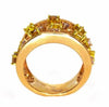 2.71CT PINK & FANCY YELLOW DIAMOND 18KT YELLOW & ROSE GOLD MULTI SHAPE WEB RING