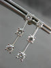 ESTATE .88CT DIAMOND 14KT WHITE GOLD PAST PRESENT FUTURE HANGING EARRINGS #14438