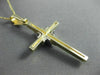 ESTATE LARGE .35CT BAGUETTE DIAMOND 14KT WHITE & YELLOW GOLD CROSS PENDANT 9758