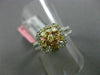 ESTATE WIDE .80CT FANCY DIAMOND 18KT TWO TONE GOLD SQUARE FLOWER FRIENDSHIP RING