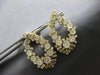 LARGE 3.55CT DIAMOND 14KT YELLOW GOLD 3D MULTI FLOWER FLEXIBLE HANGING EARRINGS