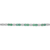 ESTATE LARGE 12.38CT DIAMOND & AAA EMERALD 18KT WHITE GOLD CUFF TENNIS BRACELET