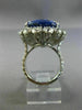 ESTATE EXTRA LARGE 31.4CT DIAMOND & AAA EXTRA FACET TANZANITE PLATINUM HALO RING