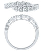 ESTATE 1.0CT DIAMOND 14KT WHITE GOLD 3D GRADUATING JOURNEY CRISS CROSS LOVE RING