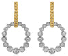 .71CT DIAMOND 18KT 2 TONE GOLD ROUND GRADUATING CIRCULAR MULTI BEAD FUN EARRINGS