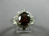 ESTATE WIDE 2.81CT DIAMOND & EXTRA FACET AAA GARNET 14K WHITE GOLD FILIGREE RING