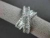 ANTIQUE WIDE 2.54CT DIAMOND 14KT WHITE GOLD CROSS OVER BAND COCKTAIL RING
