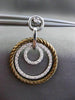 ESTATE LARGE 1.0CT DIAMOND 14K WHITE & BROWN GOLD CIRCLE OF LIFE ETOILE EARRINGS