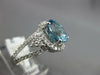 LARGE 4.05CT DIAMOND & AAA BLUE ZIRCON 14KT WHITE GOLD OVAL HALO ENGAGEMENT RING