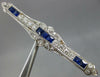 ANTIQUE LARGE 2.70CT OLD MINE DIAMOND & AAA SAPPHIRE 14KT WHITE GOLD BROOCH PIN