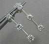 ESTATE .88CTW DIAMOND 14K WHITE GOLD HANGING PAST PRESENT FUTURE EARRINGS #14438