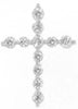 ESTATE 0.25CT DIAMOND 14KT WHITE GOLD 3D CLASSIC CROSS FLOATING PENDANT
