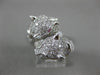 ESTATE LARGE 1.67CT DIAMOND & AAA RUBY 14KT WHITE GOLD 3D HAPPY TIGER FUN RING