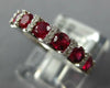 ESTATE 0.96CT DIAMOND & AAA RUBY 18KT WHITE GOLD 3D ROUND ANNIVERSARY RING