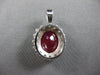 LARGE 12.85CT DIAMOND & AAA RUBY 14KT WHITE GOLD 3D OVAL & ROUND PENDANT #27985