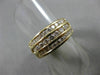 ESTATE WIDE 1.10CT ROUND DIAMOND 14KT YELLOW GOLD 3 ROW WEDDING BAND RING #5958