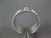 ESTATE WIDE .11CT DIAMOND 14KT WHITE GOLD MULTI ROW BEZEL BEADED ETOILE FUN RING