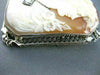 ANTIQUE LARGE .08CT DIAMOND 14K WHITE GOLD FILIGREE LADY CAMEO BROOCH PIN #22063
