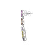 24.82CT AAA MULTI COLOR SAPPHIRE 18KT WHITE GOLD 3D EMERALD CUT HANGING EARRINGS
