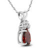 .53CT DIAMOND & AAA GARNET 14KT WHITE GOLD PEAR SHAPE & ROUND FLOATING PENDANT
