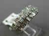 ESTATE WIDE 1.38CT DIAMOND 18K WHITE GOLD 3D SEMI BEZEL WEDDING ANNIVERSARY RING