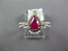 .94CT DIAMOND & AAA RUBY 14KT WHITE GOLD PEAR SHAPE & ROUND HALO FRIENDSHIP RING