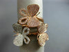 ESTATE LARGE .74CT WHITE & PINK DIAMOND 18KT WHITE & ROSE GOLD 3D BUTTERFLY RING