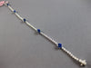 ESTATE 3.18CT DIAMOND & AAA SAPPHIRE 14K WHITE GOLD OVAL & ROUND TENNIS BRACELET