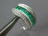 LARGE 4.14CT DIAMOND & AAA EMERALD 18KT WHITE GOLD 3D CLIP ON HANGING EARRINGS