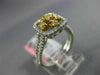 ESTATE WIDE .80CT FANCY DIAMOND 18KT TWO TONE GOLD SQUARE FLOWER FRIENDSHIP RING