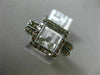 ESTATE .37CT WHITE & CHOCOLATE FANCY DIAMOND 14K WHITE GOLD SQUARE FLOATING RING
