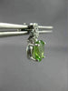 ESTATE 2.18CT DIAMOND & AAA PERIDOT 14KT WHITE GOLD 3D BOW OVAL HANGING EARRINGS