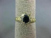 ESTATE 1.02CT DIAMOND & SAPPHIRE 14K YELLOW GOLD FLOWER ENGAGEMENT RING #11000