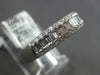 ESTATE .82CT DIAMOND 14KT WHITE GOLD ROUND & BAGUETTE WEDDING ANNIVERSARY RING
