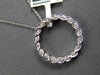 .10CT DIAMOND 14K WHITE GOLD MULTI LEAF CIRCLE OF LIFE FILIGREE FLOATING PENDANT