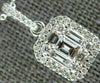 ESTATE .45CT DIAMOND 18K WHITE GOLD ROUND & BAGUETTE CLUSTER SQUARE HALO PENDANT